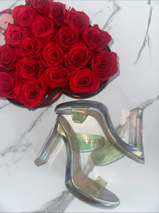 Steve Madden Shoes - Steve Madden Iridescent Clear Strap Platform Heels